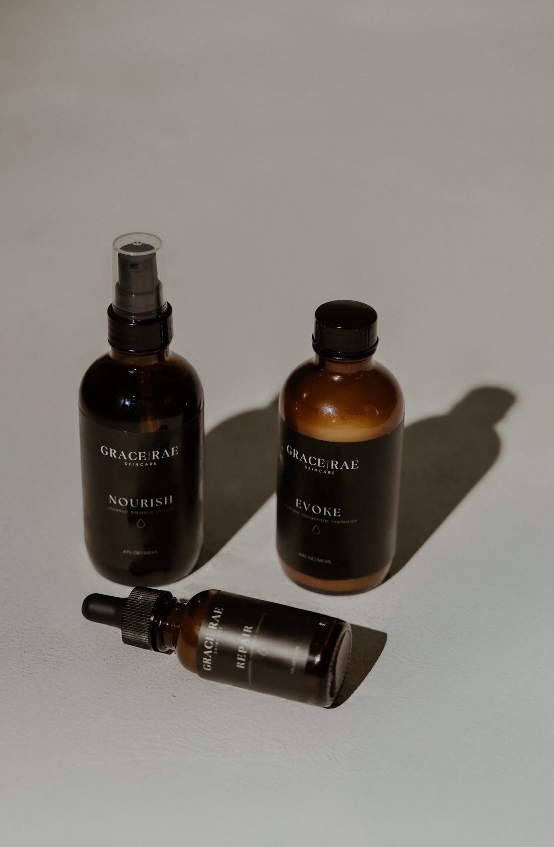 Grace and Rae Skincare on white surface