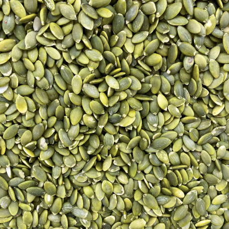 Close-up of green pumpkin seeds