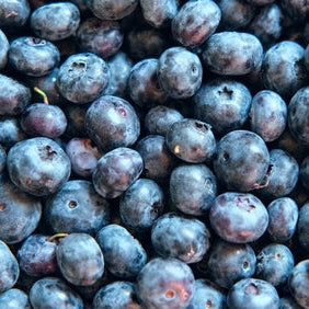 Close-up of a pile of blueberries